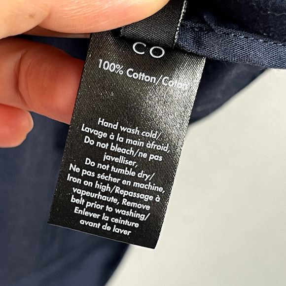 CO Essentials Poplin Dress Women Large Blue Button Front Minimalist Quiet Luxury - Picture 10 of 16